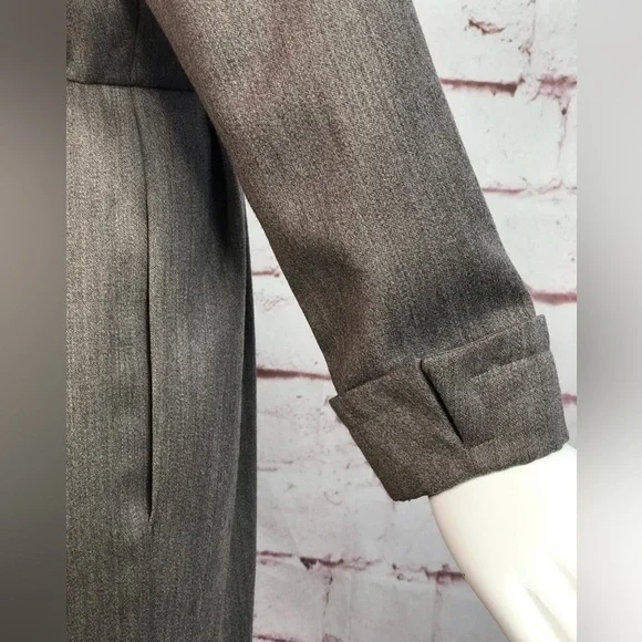 VINTAGE SAINT LAURENT PARIS RIVE GAUCHE Taupe knee length dress Size Large - Picture 10 of 15